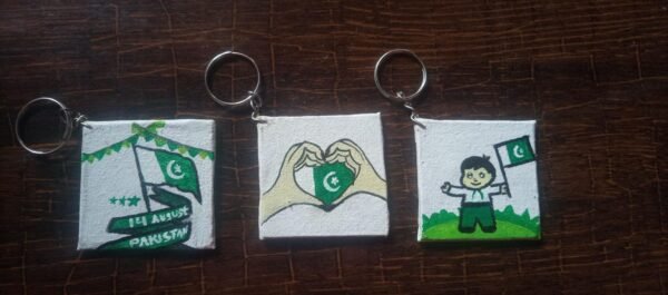 Hand-Painted Pakistan Independence Day Keychains