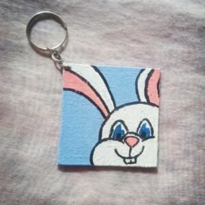 Hand-Painted Bunny Keychain
