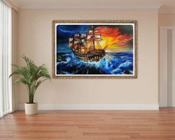 Ship Sailing Canvas Painting