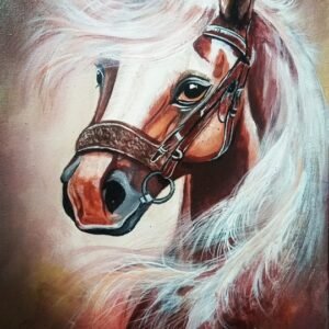 Realistic Canvas Horse Painting