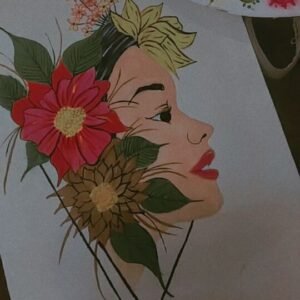 Artistic Canvas Painting of Woman's Profile