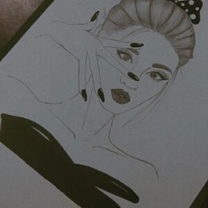 Monochrome Canvas Painting - Elegance and Attitude