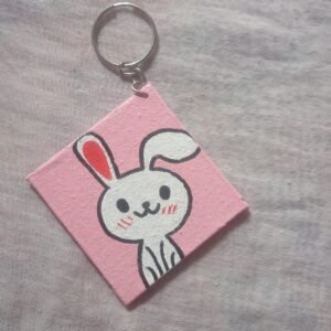 Hand-Painted Bunny Keychain
