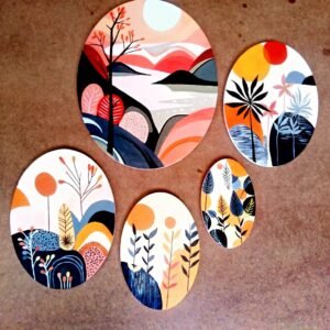 Abstract Hand-Painted Wall Art Set