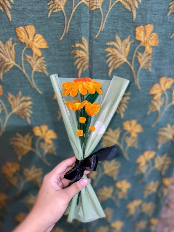 Handcrafted Orange Flower Bouquet