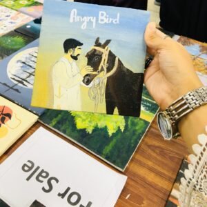 Humorous Hand-Painted Canvas: Angry Bird