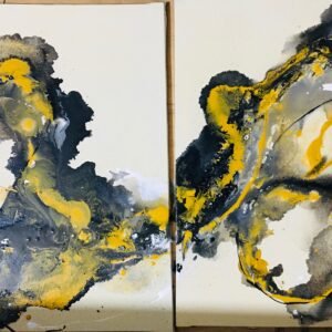 Two-Piece Abstract Canvas Painting