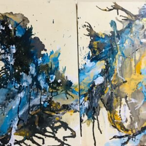 Two-Piece Abstract Canvas Painting