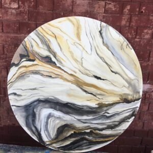 Round Abstract Canvas Painting