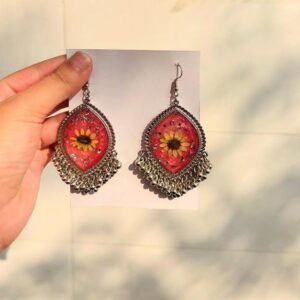 Ornate Silver Teardrop Earrings