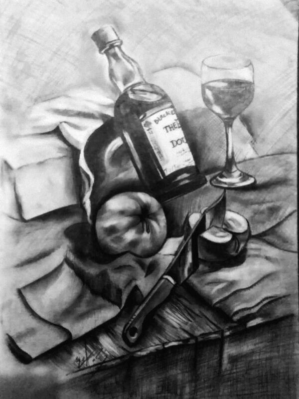 Monochrome Still-Life Canvas Painting