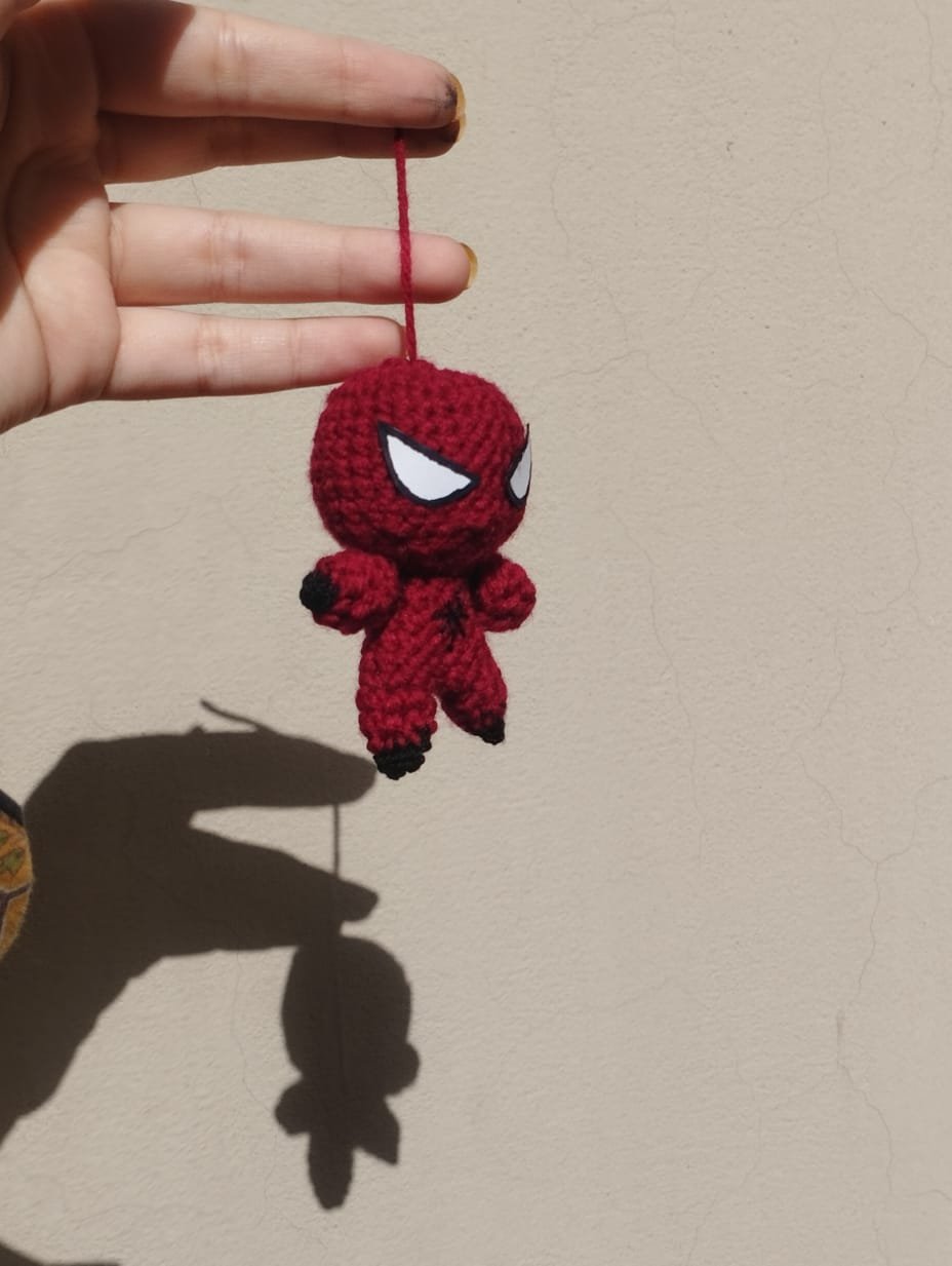 Handmade Spiderman Crochet Keychain