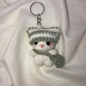 Crocheted Cat Keychain