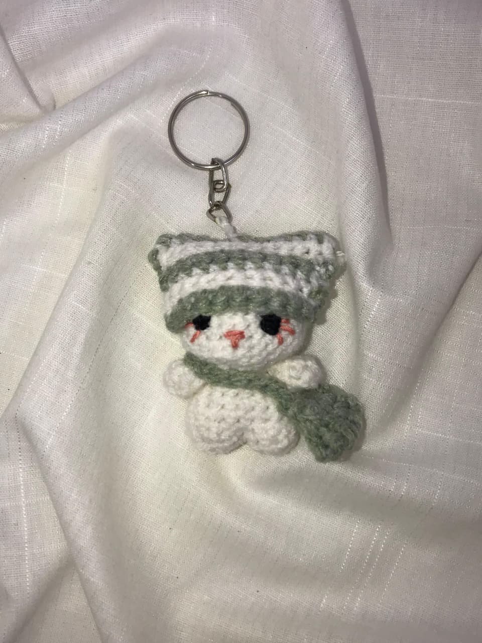Crocheted Cat Keychain