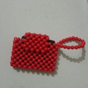 Handcrafted Red Beaded Pouch