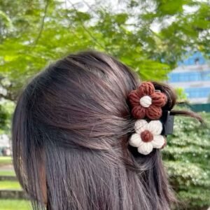 Handmade Crochet Flower Hair Clip