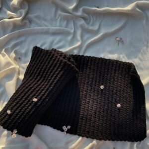 Black Ribbed Crochet Top