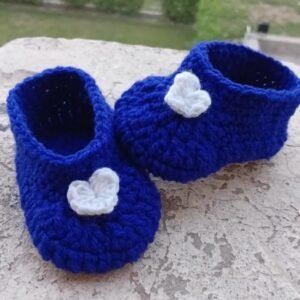 Handmade Blue Crochet Baby Booties