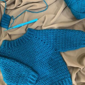 Handmade Blue Crochet Sweater