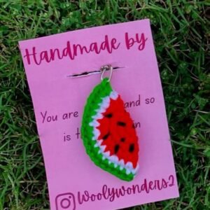 Handmade Crochet Watermelon Keychain