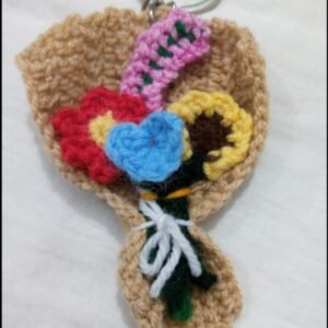 Handmade Crochet Flower Bouquet Keychain