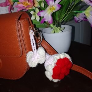 Handmade Crochet Flower Keychain