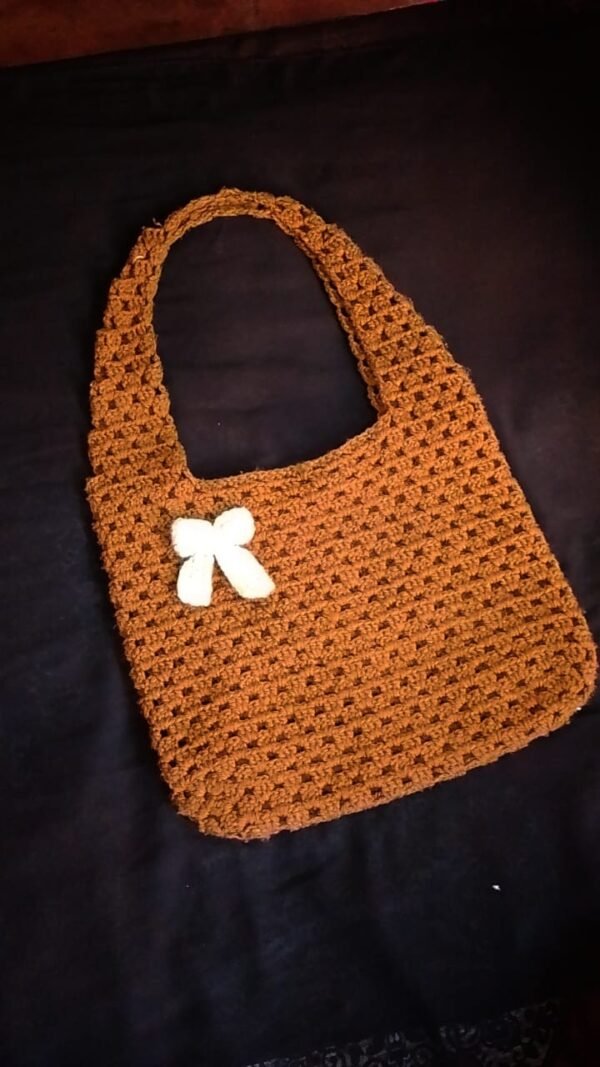 Handmade Brown Crochet Handbag